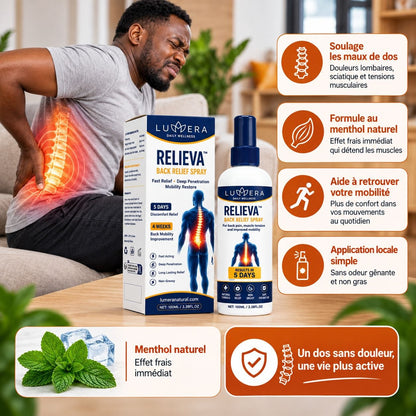 Spray Anti-Douleur LUMERA Relieva : Soulagez Genoux, Dos et Articulations et nerf