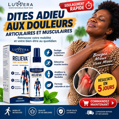 Spray Anti-Douleur LUMERA Relieva : Soulagez Genoux, Dos et Articulations et nerf