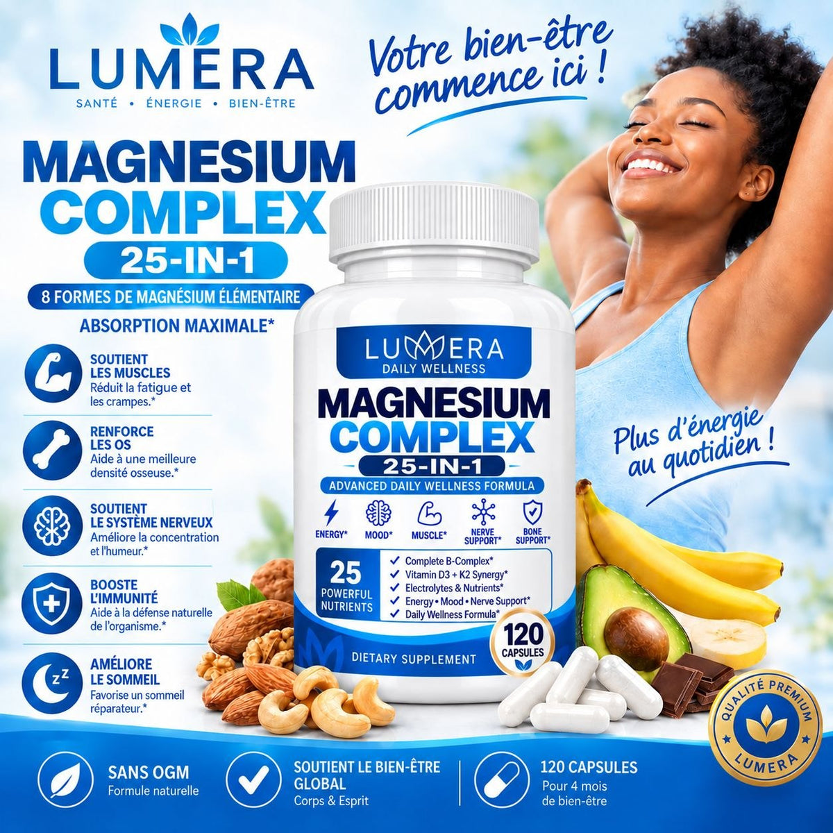 Magnésium Complex 25 en 1 + Complex de Vitamines B