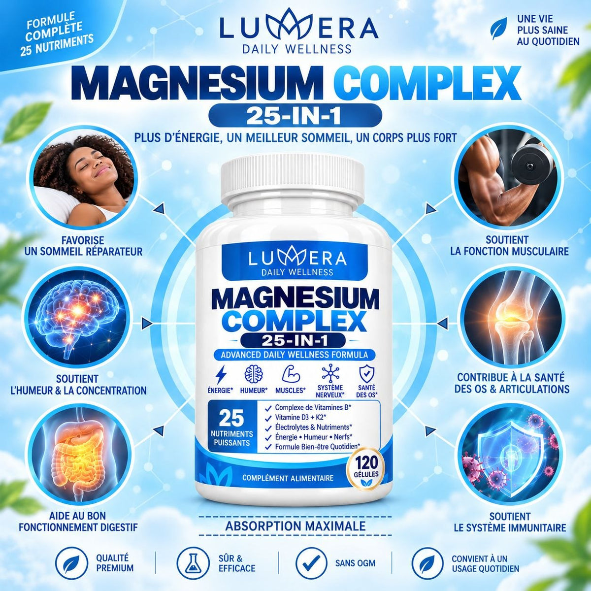 Magnésium Complex 25 en 1 + Complex de Vitamines B